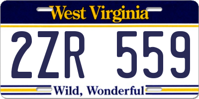 WV license plate 2ZR559