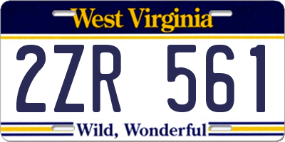 WV license plate 2ZR561