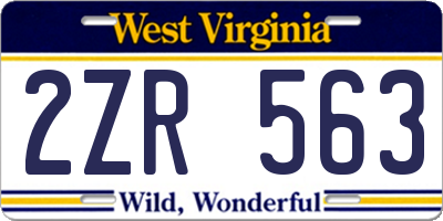 WV license plate 2ZR563