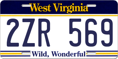 WV license plate 2ZR569