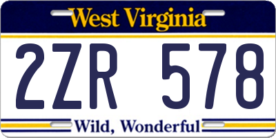 WV license plate 2ZR578