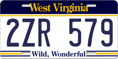 WV license plate 2ZR579