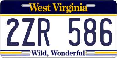 WV license plate 2ZR586