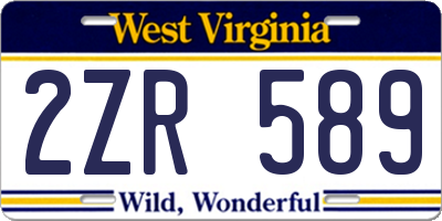 WV license plate 2ZR589