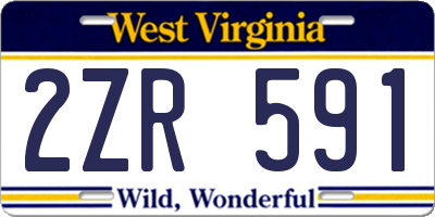 WV license plate 2ZR591