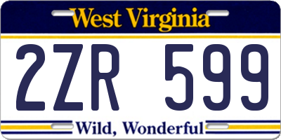 WV license plate 2ZR599