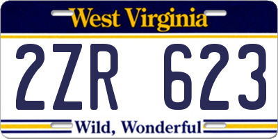 WV license plate 2ZR623