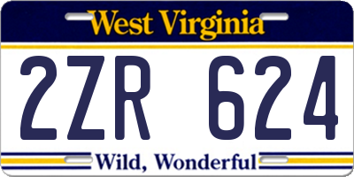 WV license plate 2ZR624