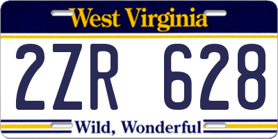 WV license plate 2ZR628