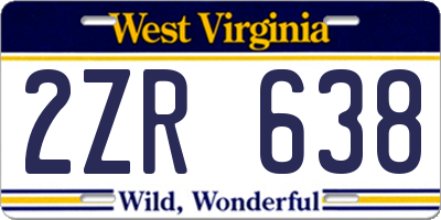 WV license plate 2ZR638