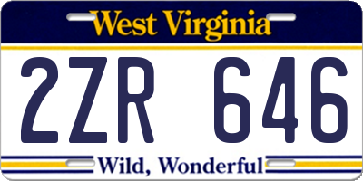 WV license plate 2ZR646