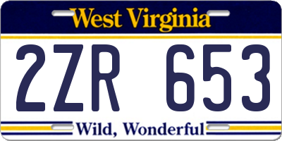 WV license plate 2ZR653