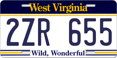 WV license plate 2ZR655