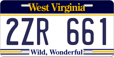 WV license plate 2ZR661