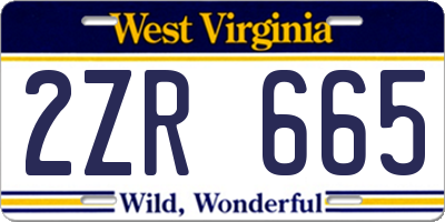 WV license plate 2ZR665