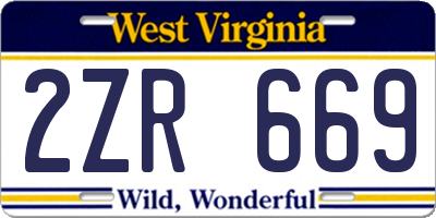 WV license plate 2ZR669