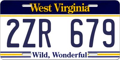 WV license plate 2ZR679