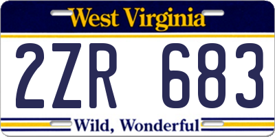 WV license plate 2ZR683
