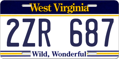 WV license plate 2ZR687