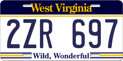 WV license plate 2ZR697