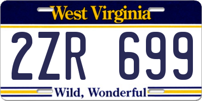 WV license plate 2ZR699