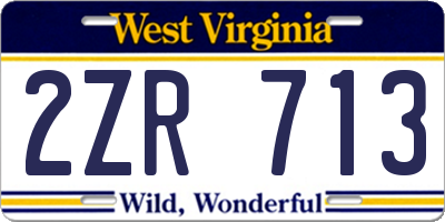 WV license plate 2ZR713