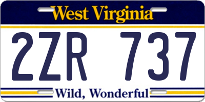 WV license plate 2ZR737