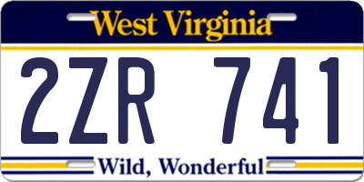WV license plate 2ZR741