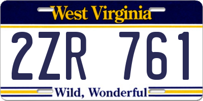 WV license plate 2ZR761