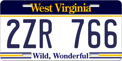 WV license plate 2ZR766