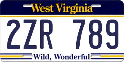 WV license plate 2ZR789