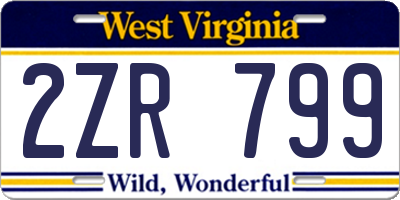 WV license plate 2ZR799