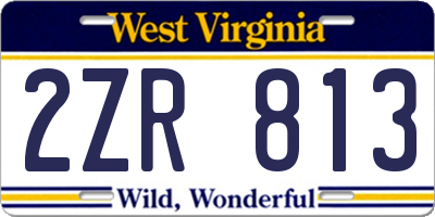 WV license plate 2ZR813