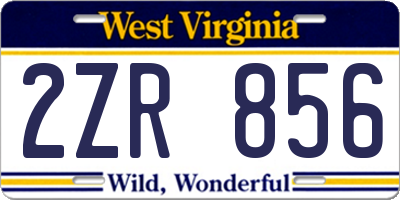 WV license plate 2ZR856
