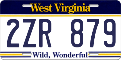 WV license plate 2ZR879