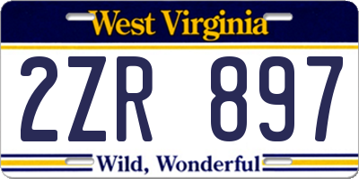 WV license plate 2ZR897
