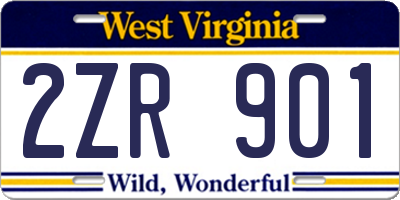 WV license plate 2ZR901