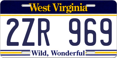 WV license plate 2ZR969