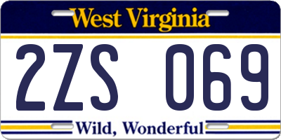 WV license plate 2ZS069