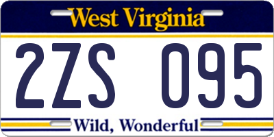 WV license plate 2ZS095