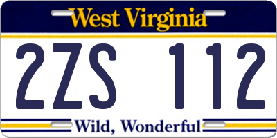 WV license plate 2ZS112
