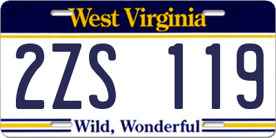 WV license plate 2ZS119
