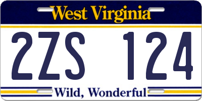 WV license plate 2ZS124