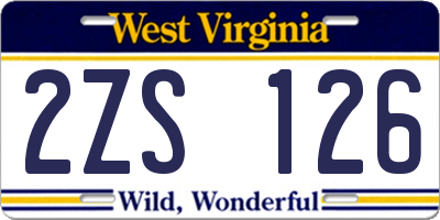 WV license plate 2ZS126