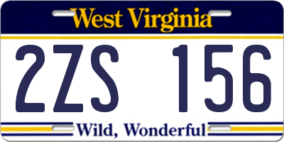 WV license plate 2ZS156