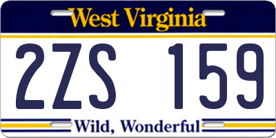 WV license plate 2ZS159