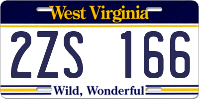WV license plate 2ZS166