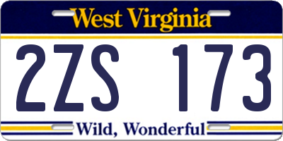 WV license plate 2ZS173