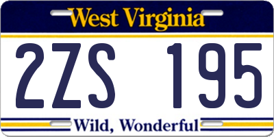 WV license plate 2ZS195