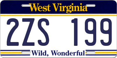 WV license plate 2ZS199